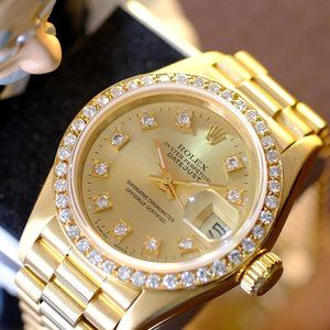Rolex Datejust 18K Factory Diamond Dial 26mm Watch